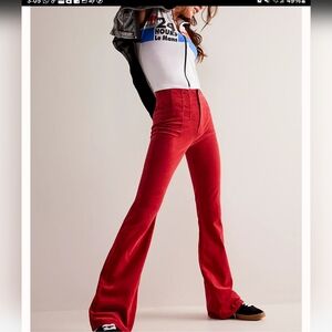 Free People Jayde Cord Jean Flares New Size 27  X 32 High Waist nwot